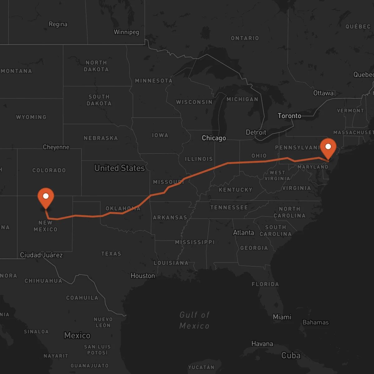 Ruta Philadelphia - Santa Fe