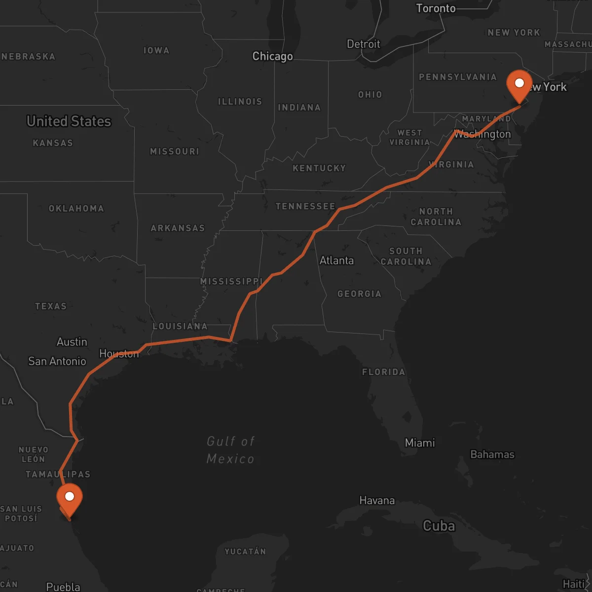 Ruta Philadelphie - Tampico