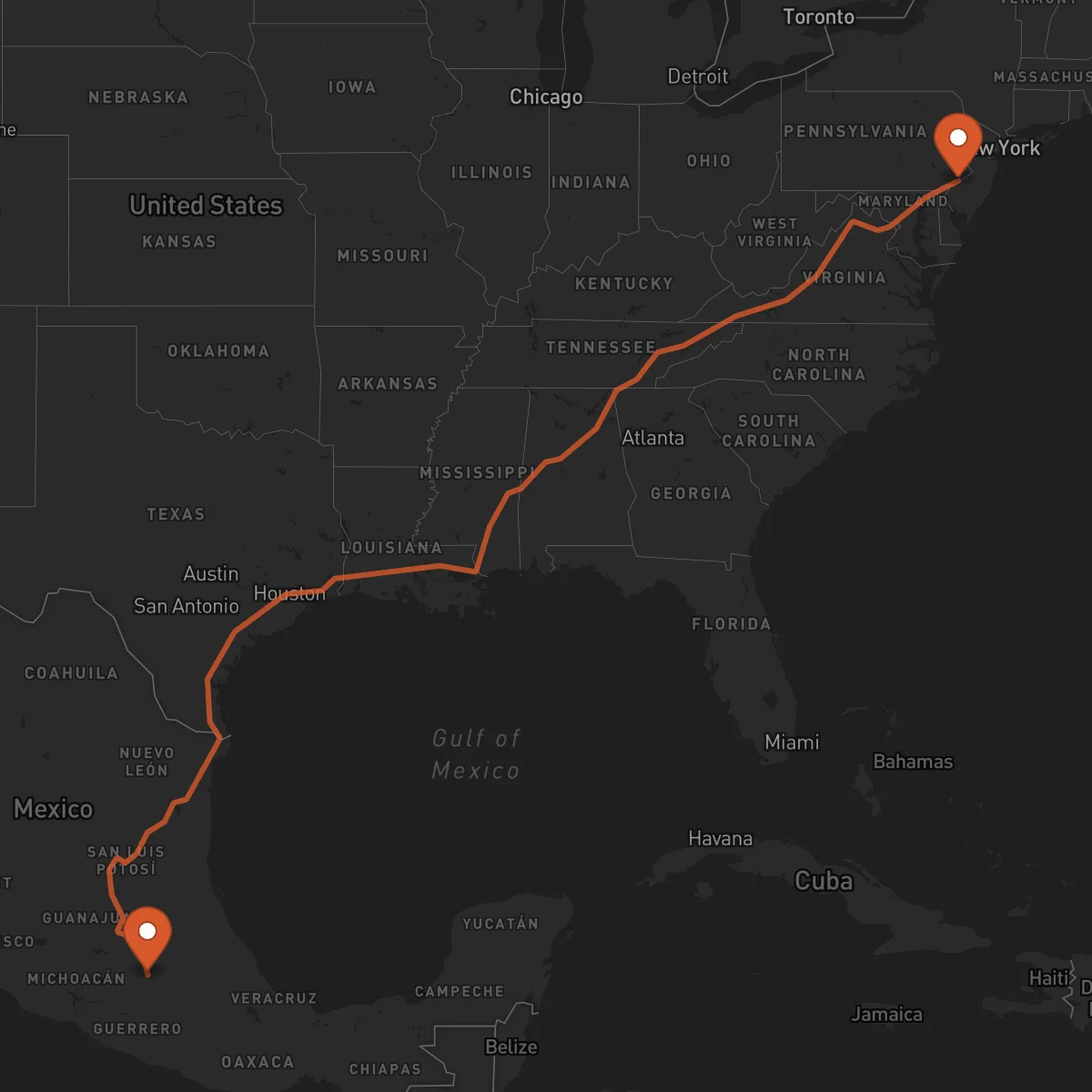 Ruta Toluca - Philadelphia