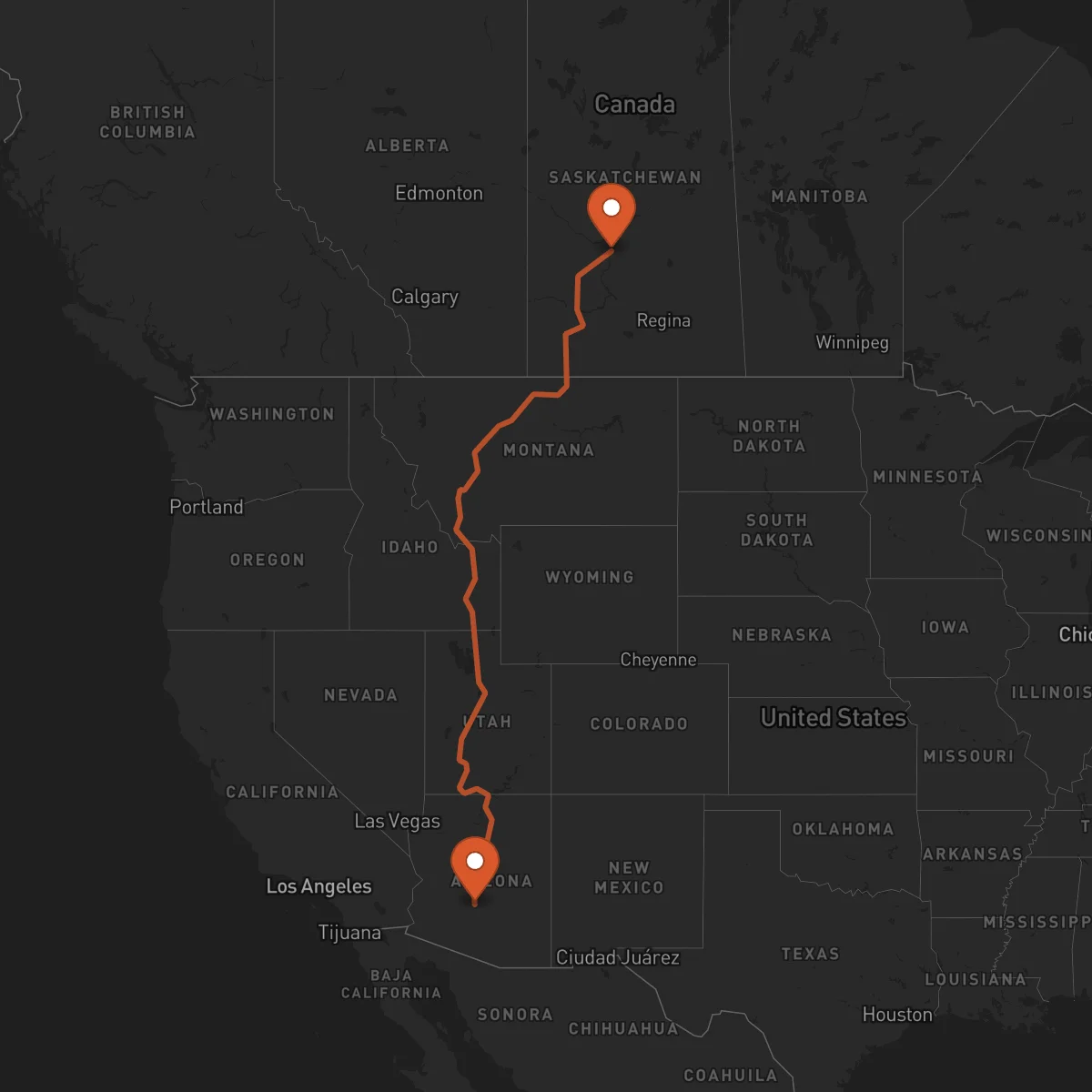 Ruta Saskatoon - Phoenix