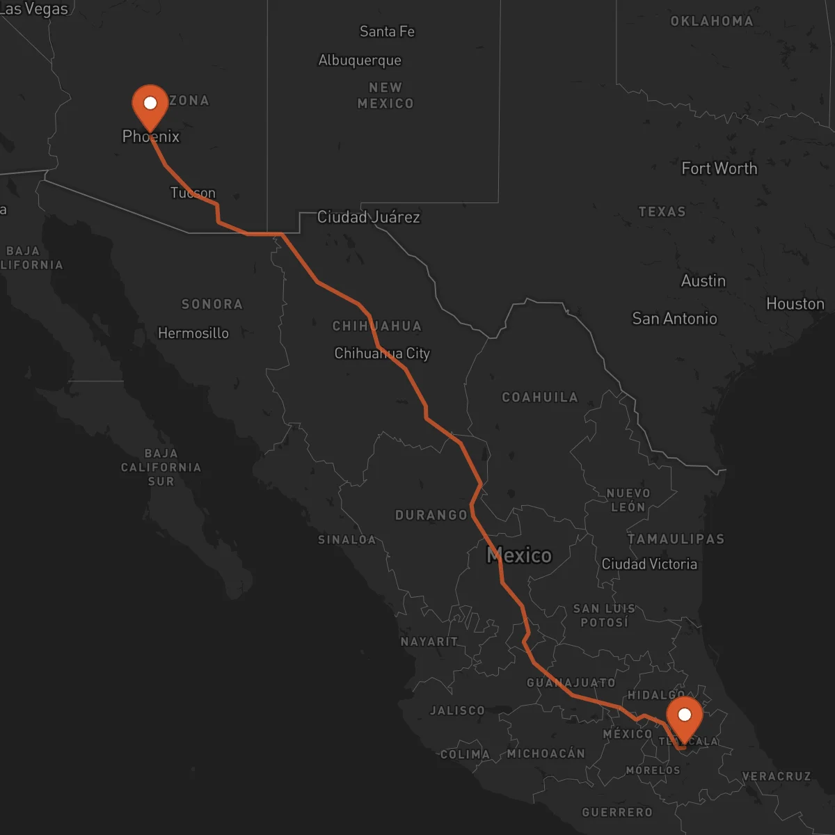 Ruta Phoenix - Tlaxcala de Xicohténcatl