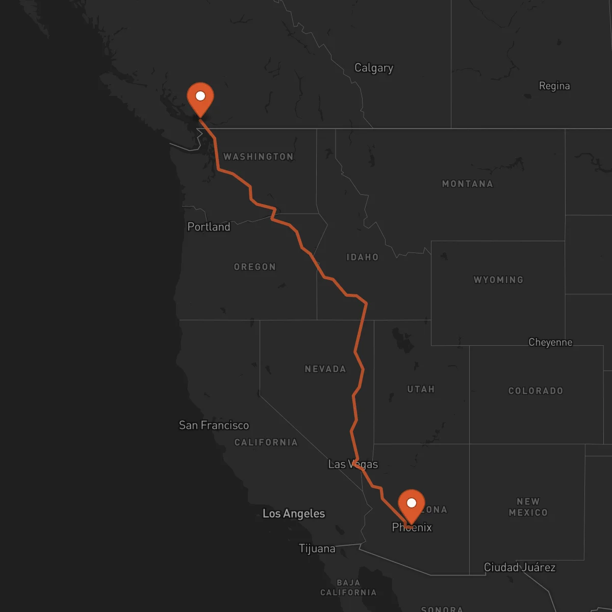 Ruta Vancouver - Phoenix