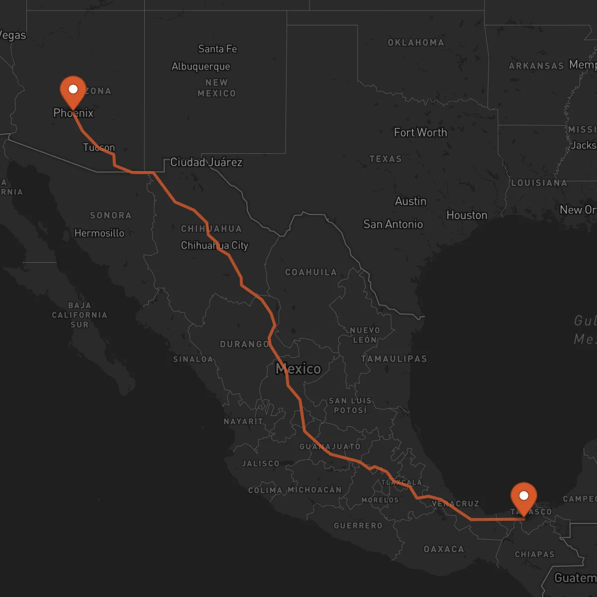 Ruta Villahermosa - Phoenix
