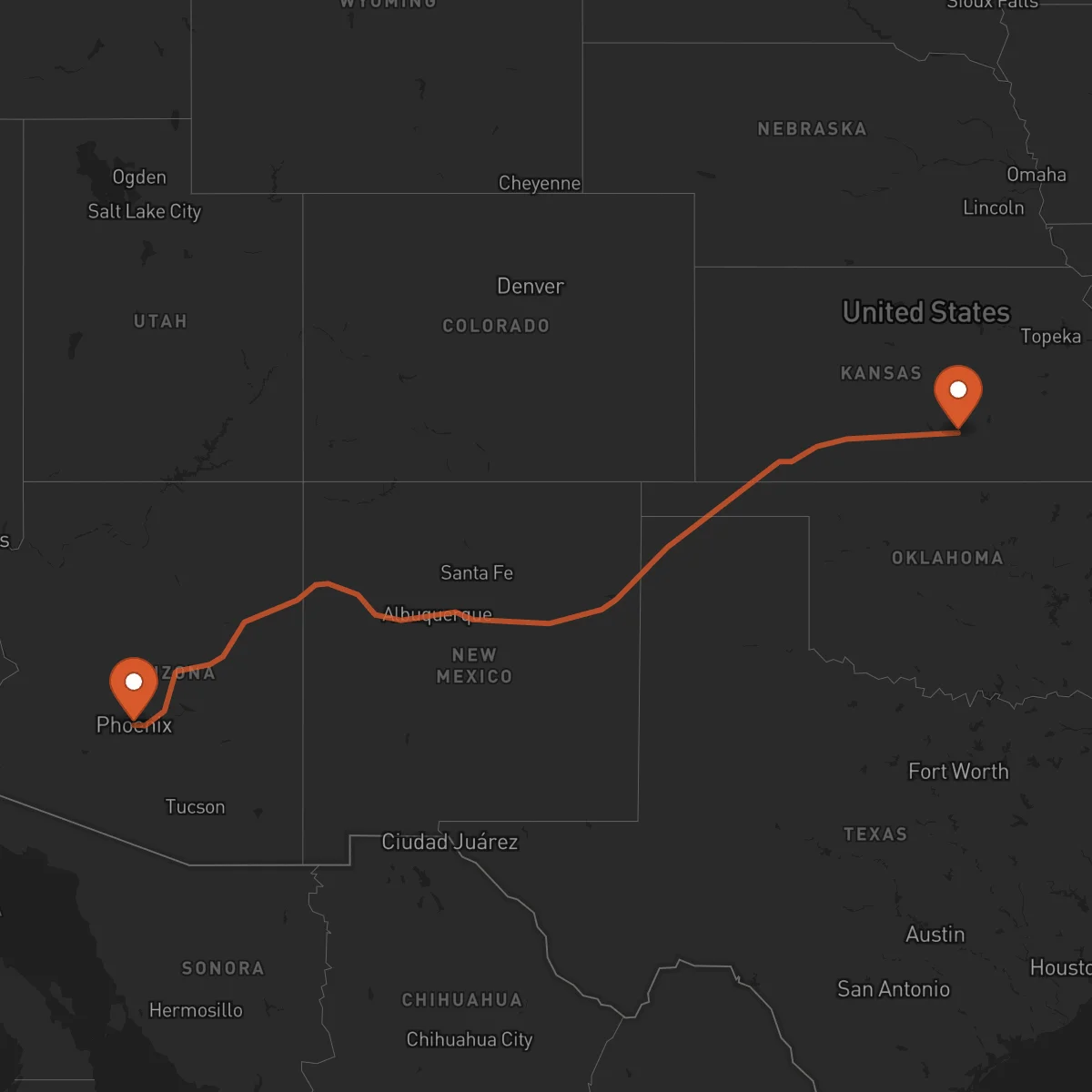 Ruta Wichita - Phoenix