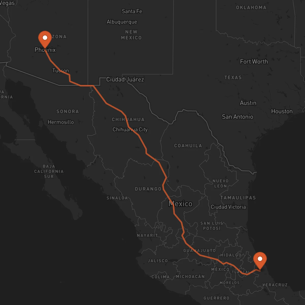Ruta Xalapa - Phoenix
