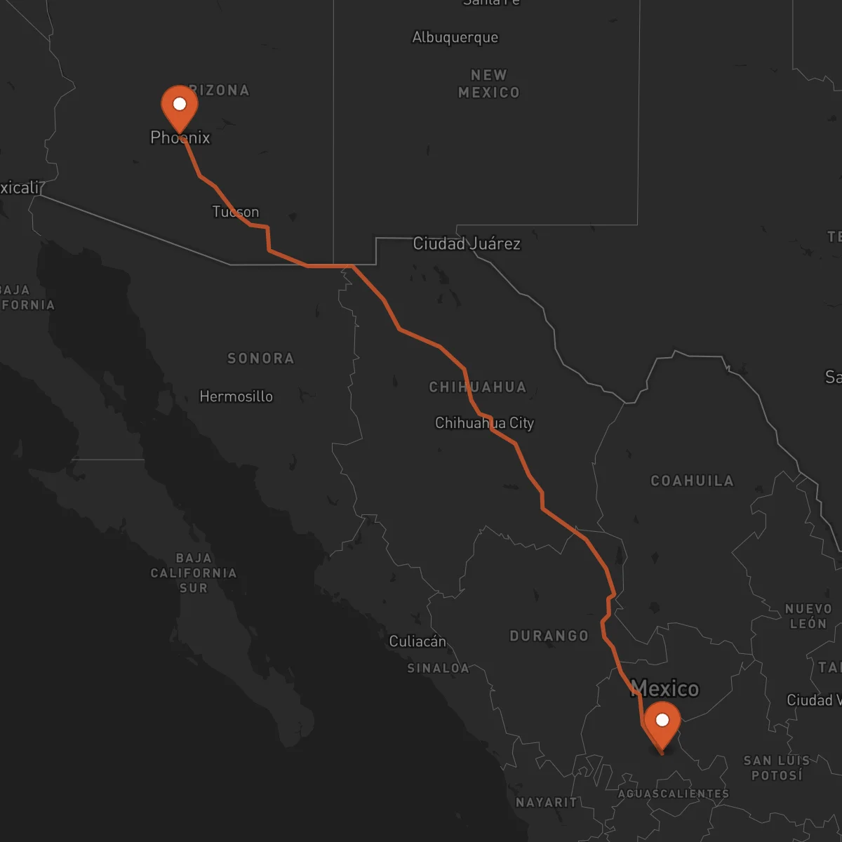 Ruta Zacatecas - Phoenix