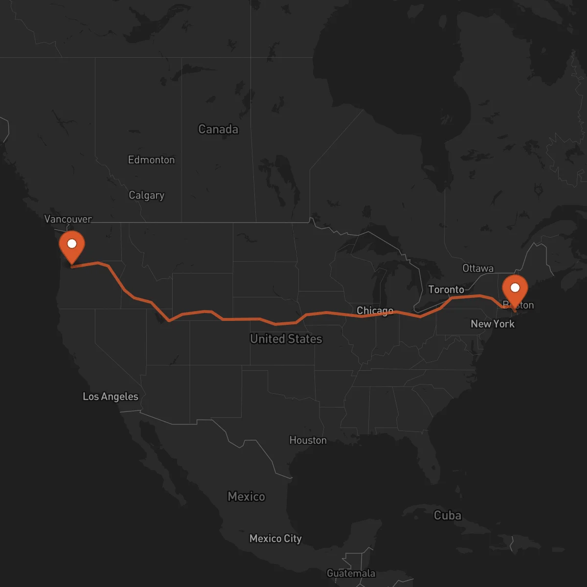 Ruta Providence - Portland