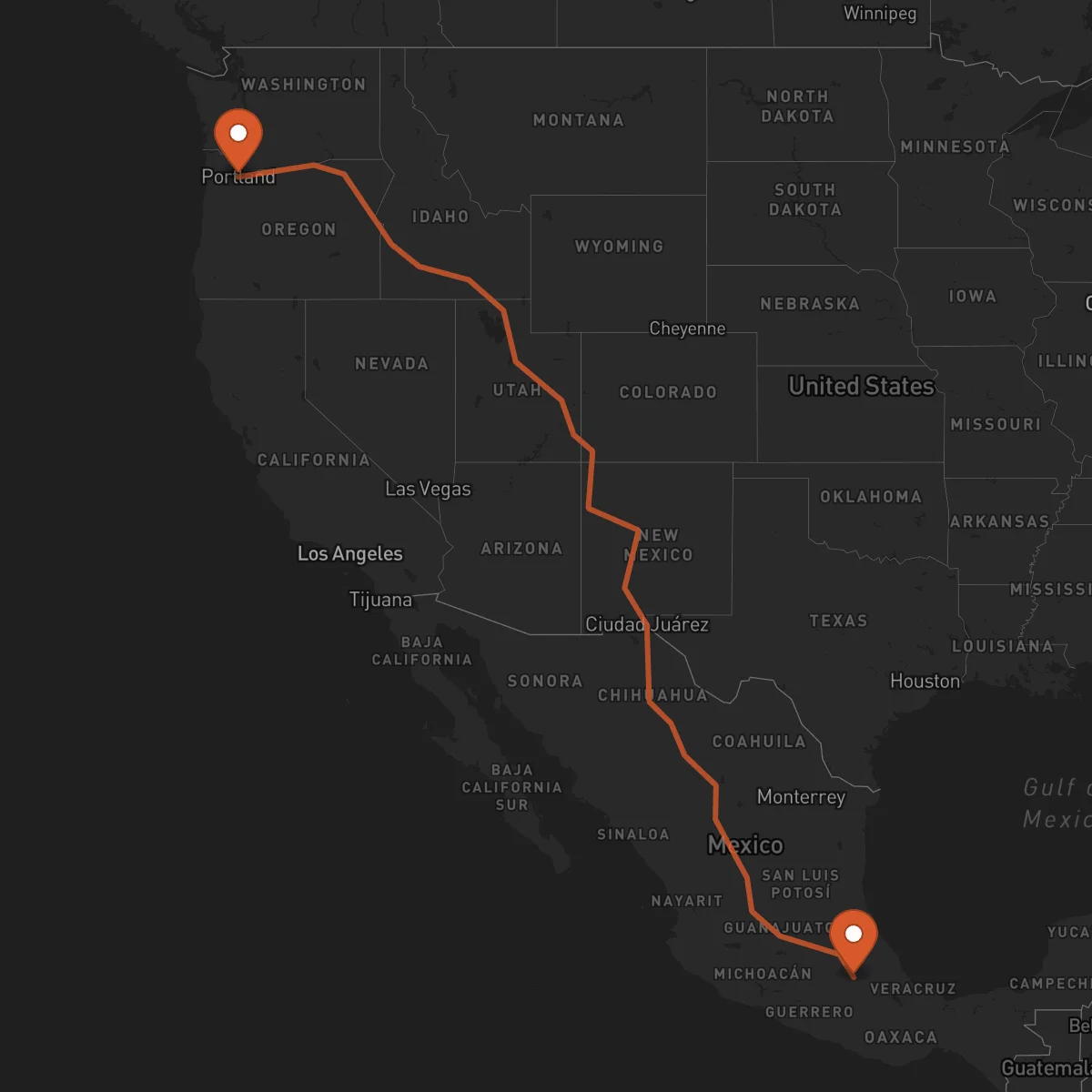 Ruta Portland - Puebla de Zaragoza