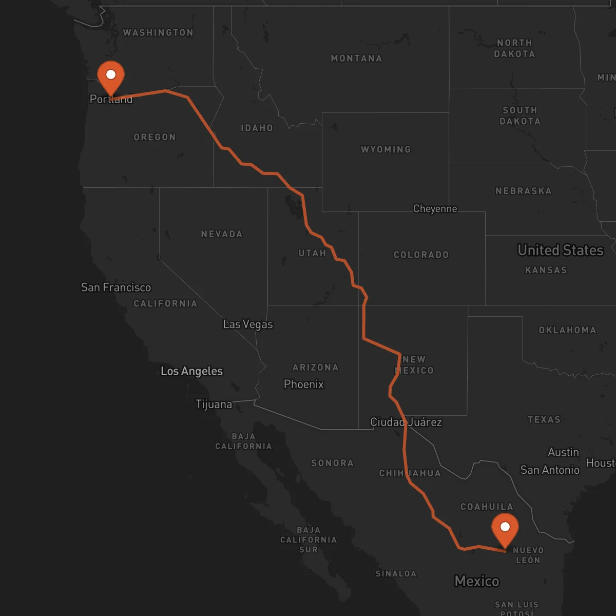 Ruta Portland - Saltillo