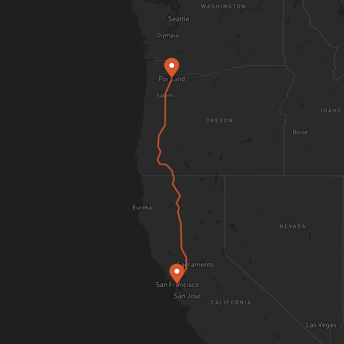 Ruta San Francisco - Portland