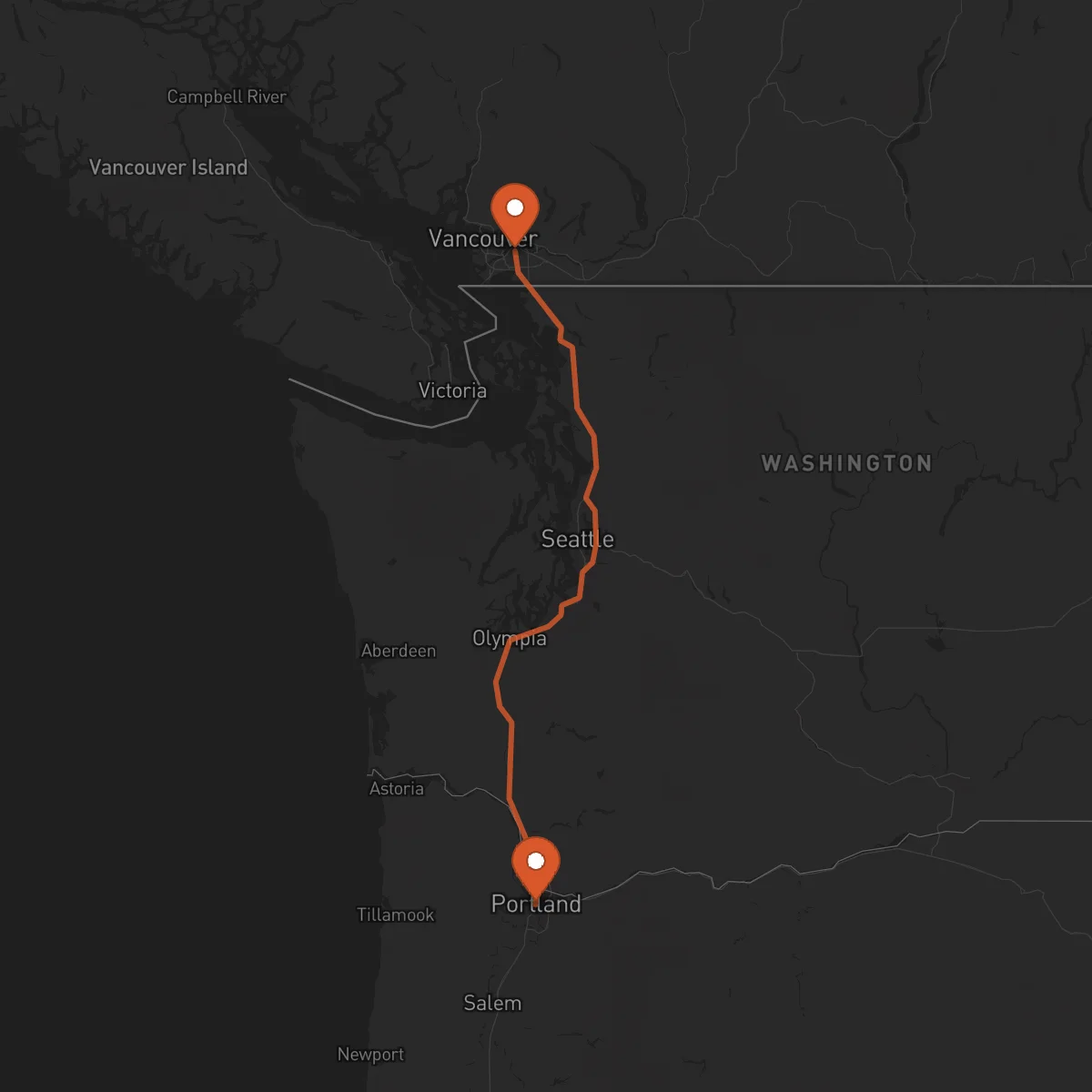 Ruta Surrey - Portland