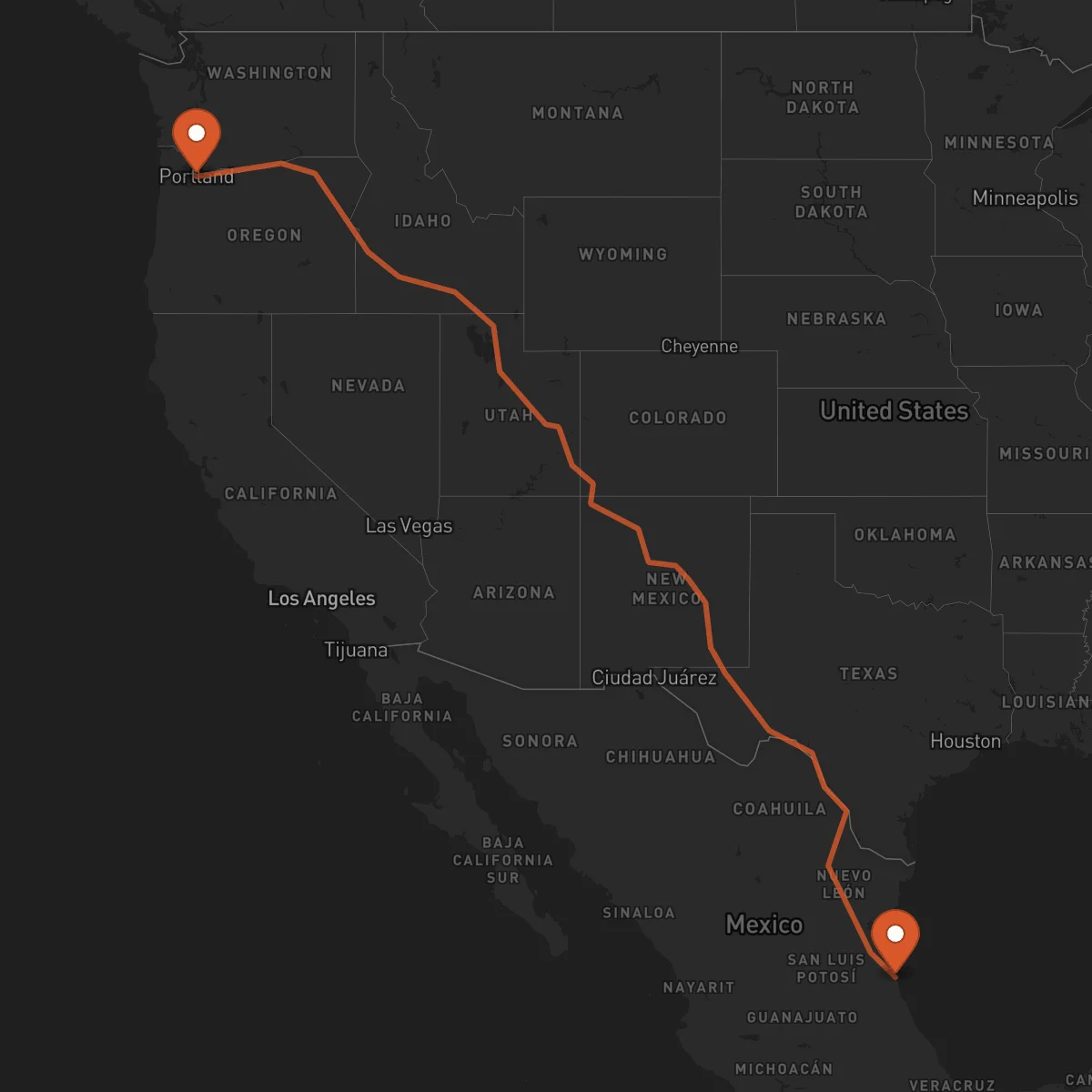 Ruta Portland - Tampico