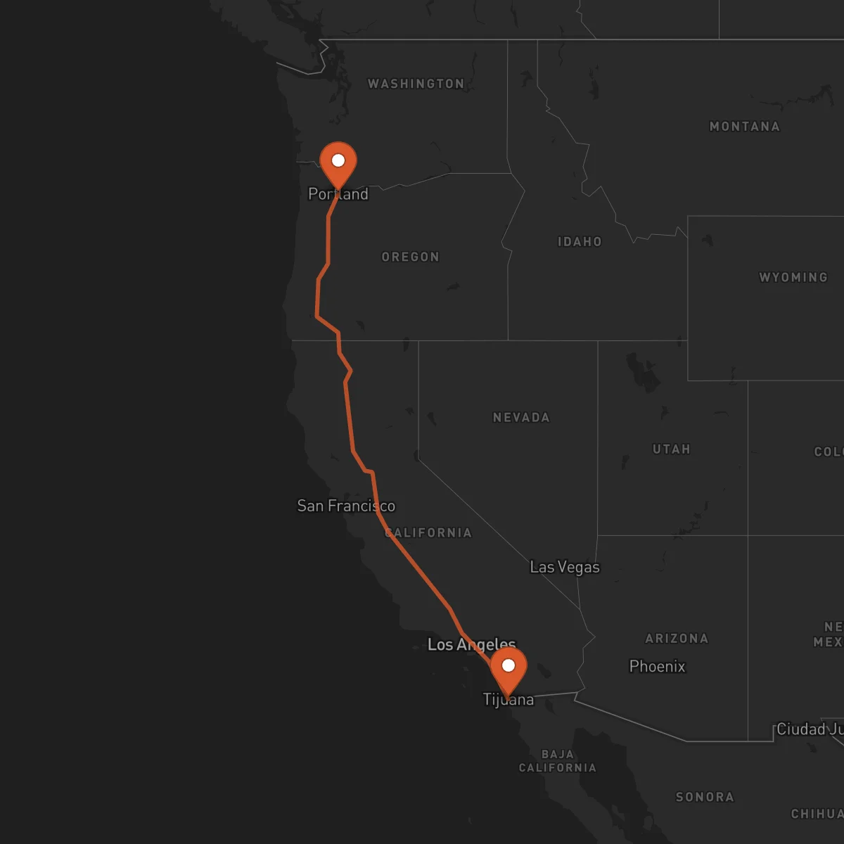 Ruta Portland - Tijuana