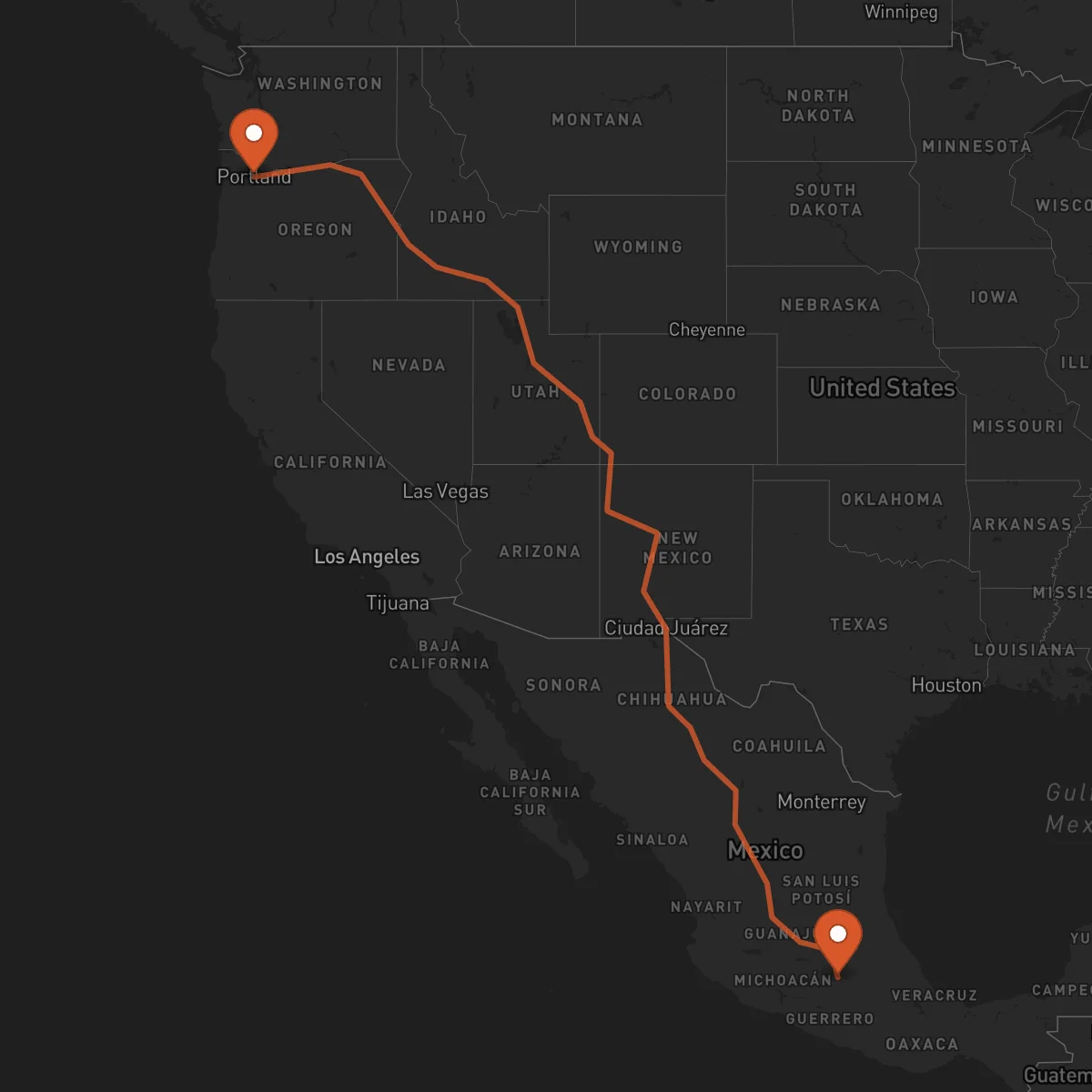 Ruta Toluca - Portland