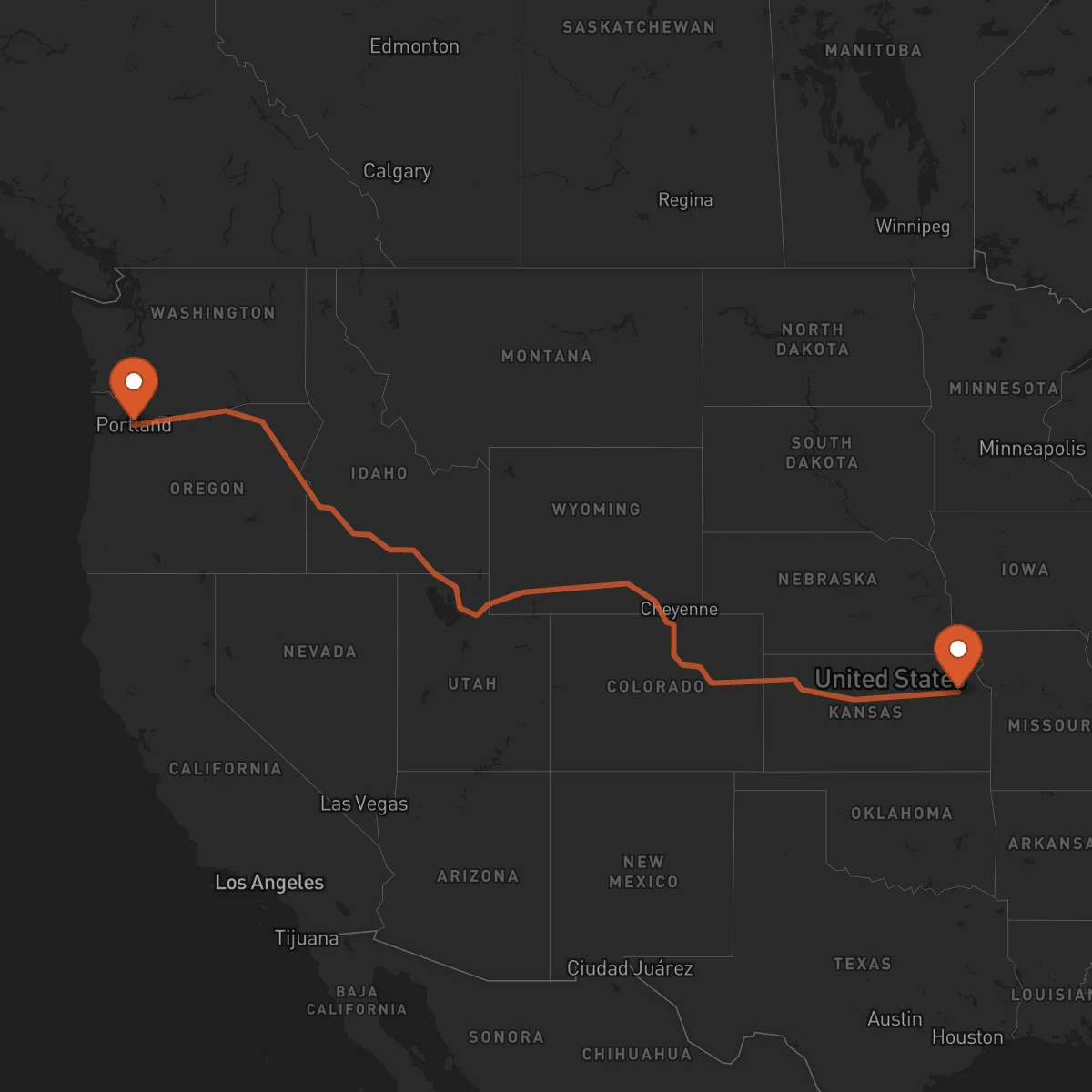 Ruta Portland - Topeka