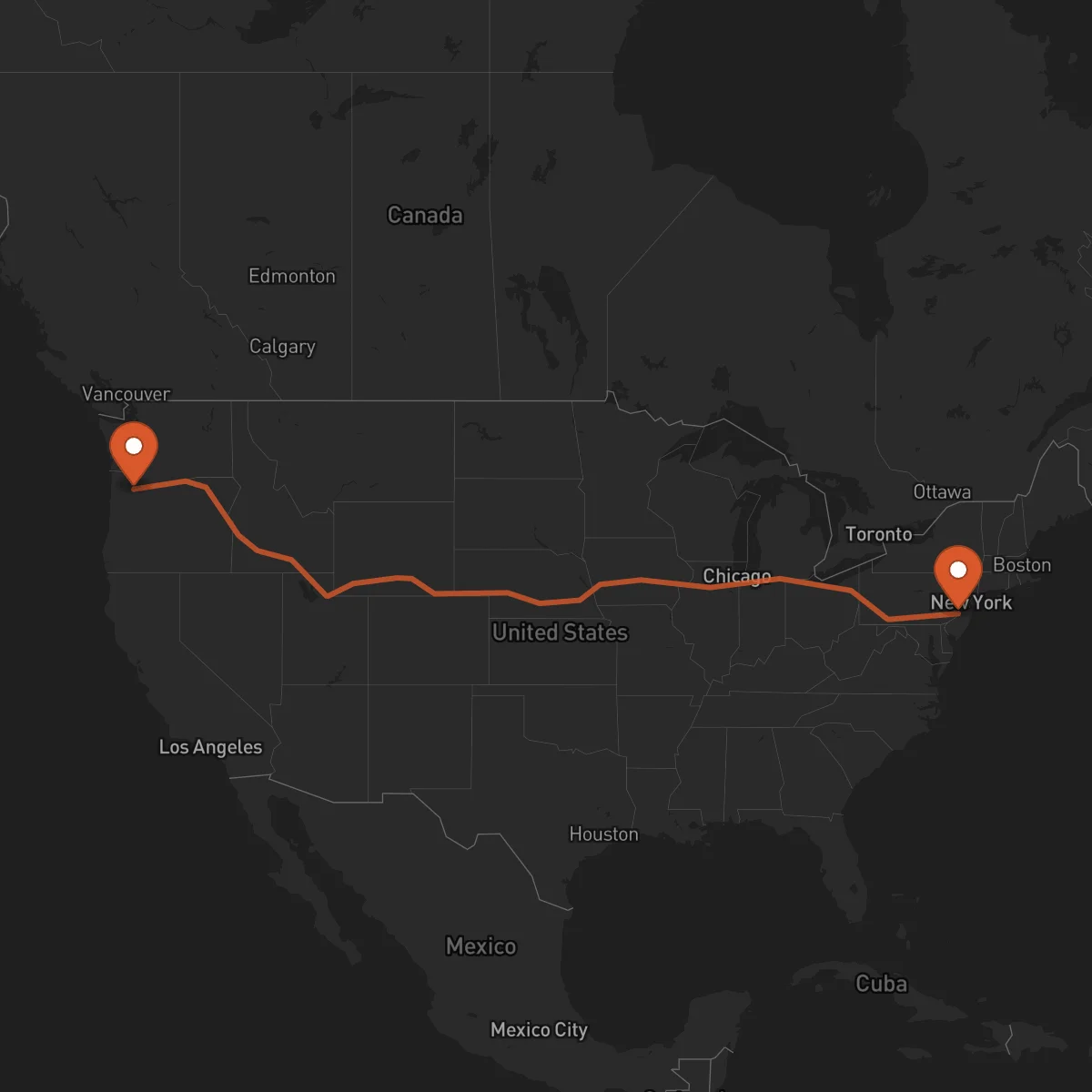 Ruta Trenton - Portland