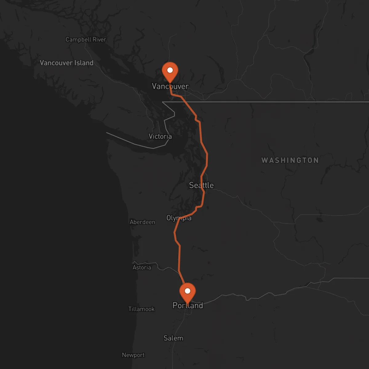 Ruta Portland - Vancouver