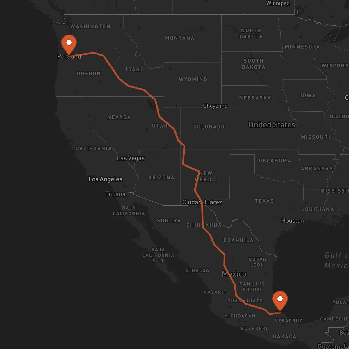 Ruta Portland - Xalapa