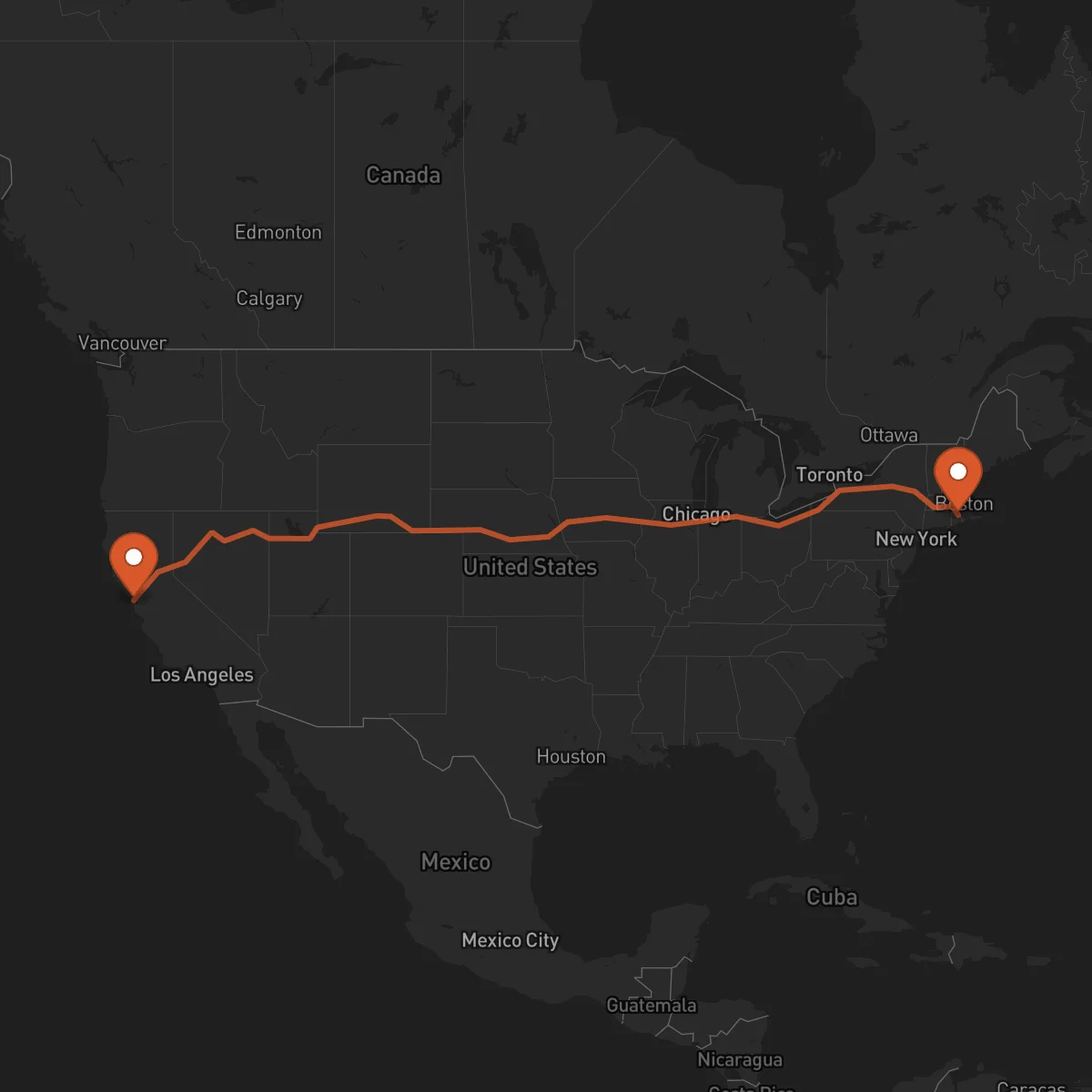 Ruta Providence - San Francisco