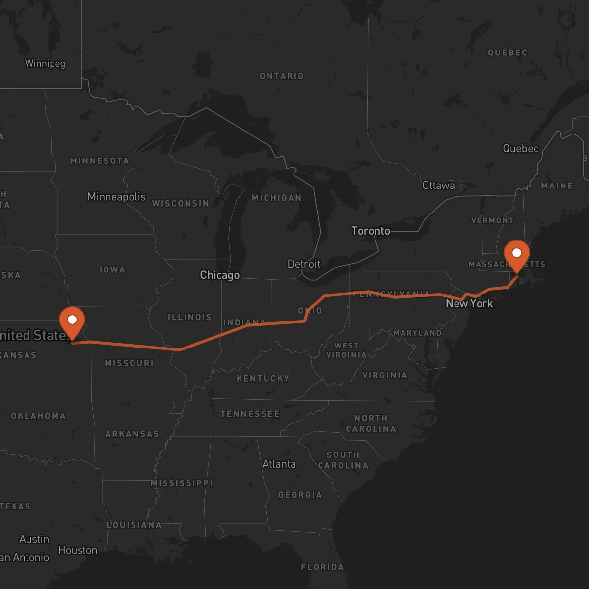 Ruta Providence - Topeka