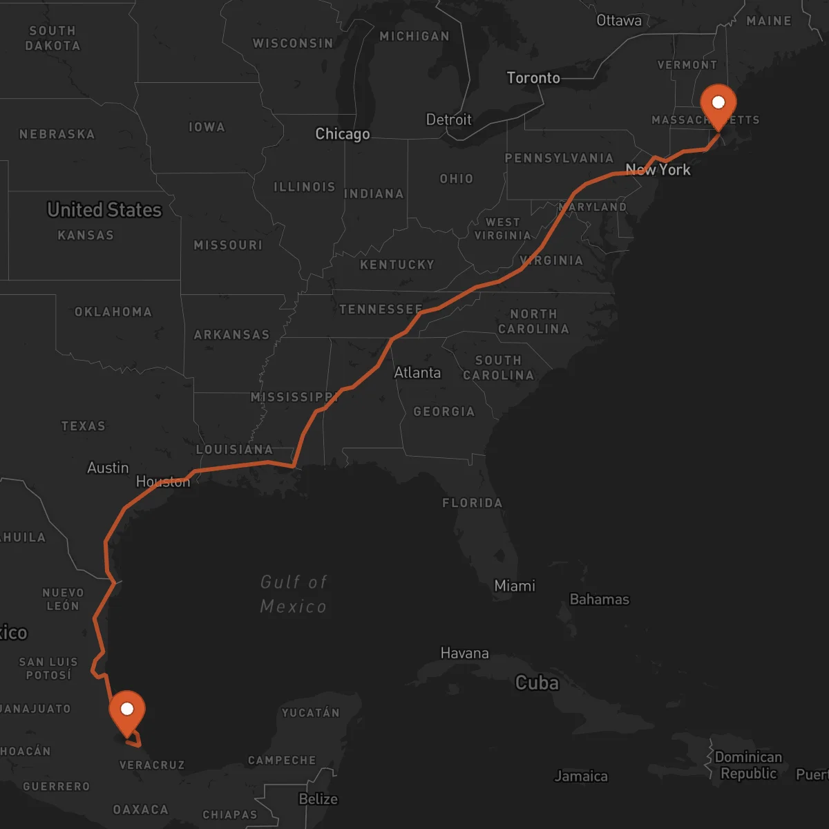 Ruta Providence - Xalapa