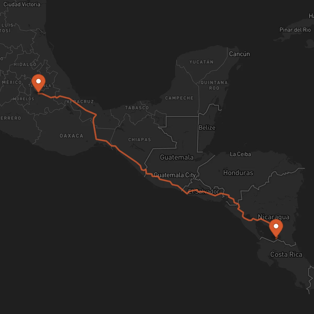 Ruta Puebla de Zaragoza - San Carlos