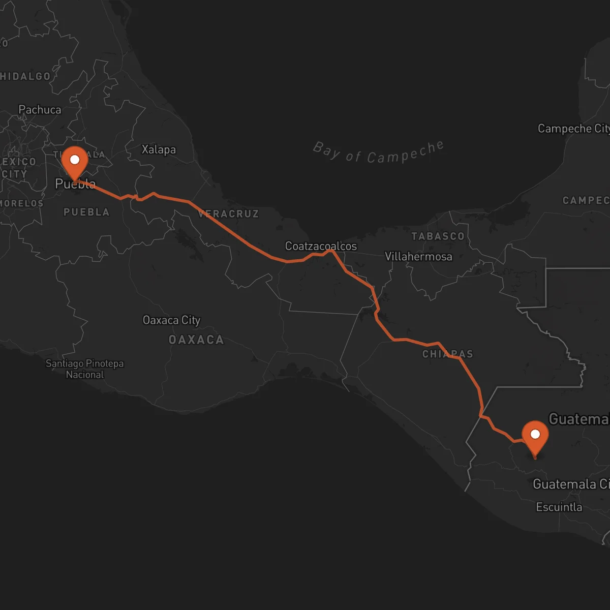 Ruta Puebla - Santa Cruz del Quiché