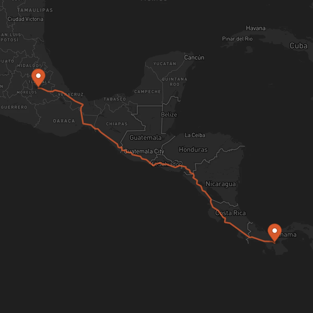 Ruta Puebla - Santiago de Veraguas