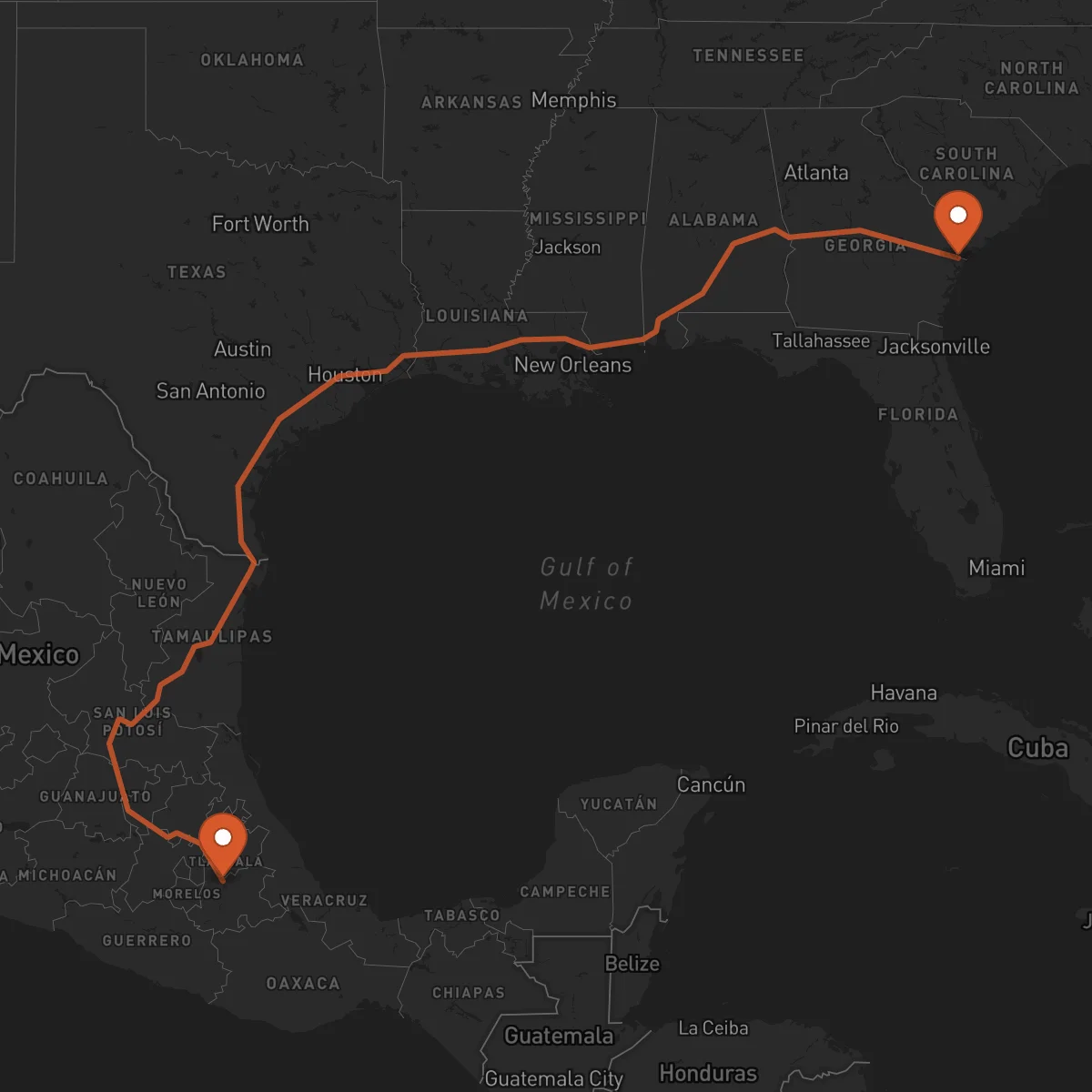 Ruta Puebla de Zaragoza - Savannah