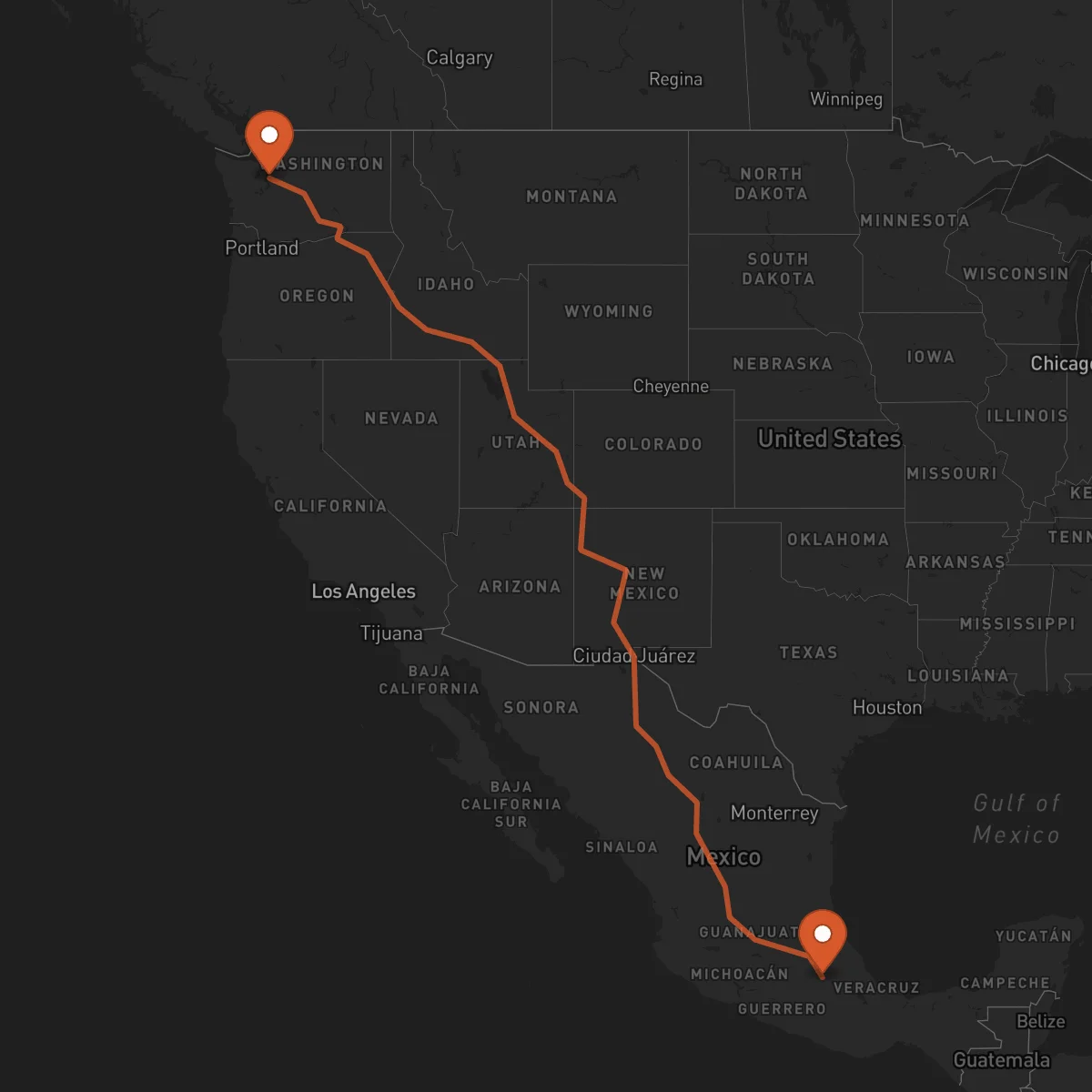 Ruta Seattle - Puebla