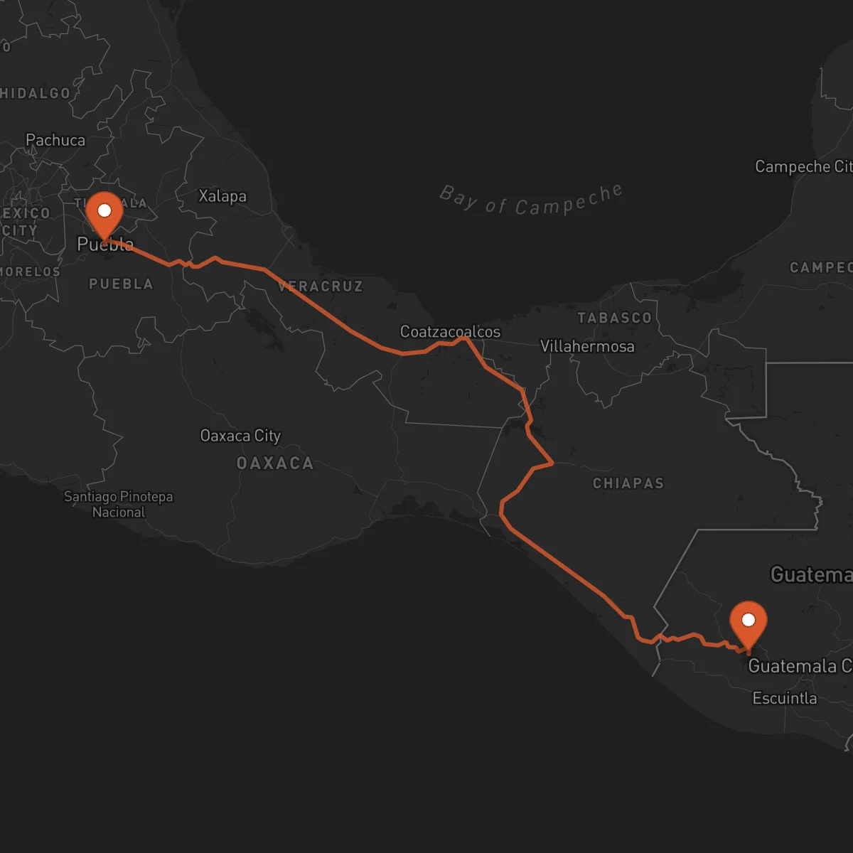 Ruta Sololá - Puebla de Zaragoza
