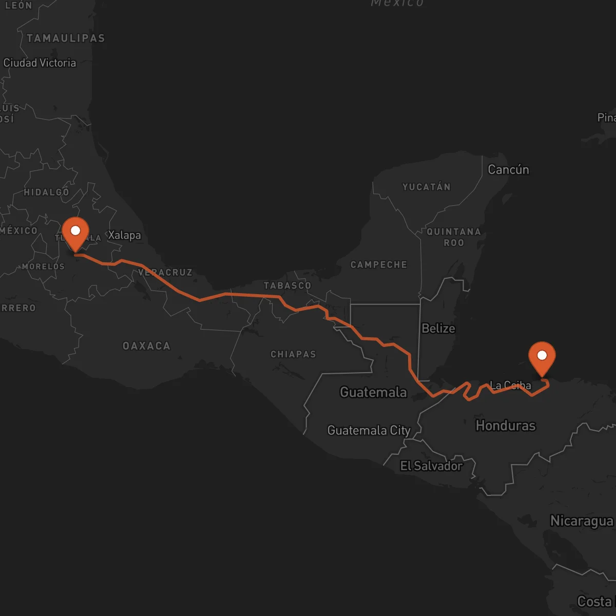 Ruta Puebla - Trujillo