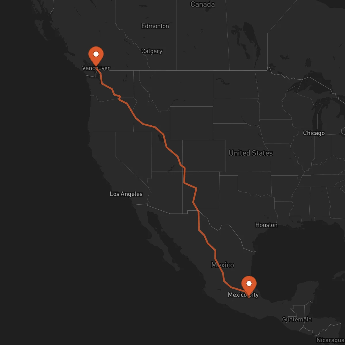 Ruta Vancouver - Puebla de Zaragoza