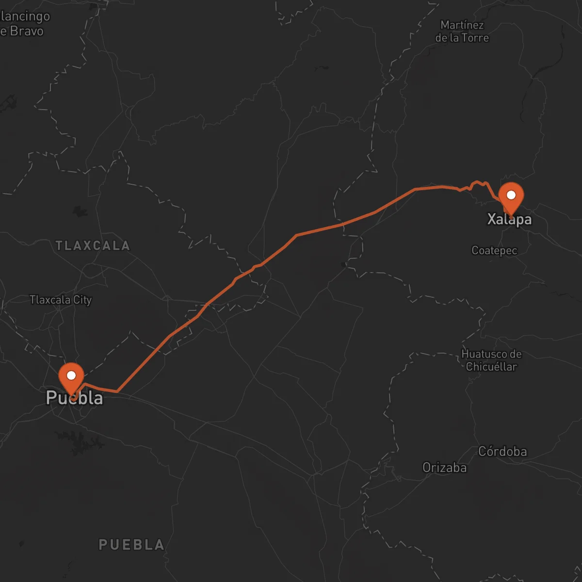Ruta Xalapa - Puebla de Zaragoza