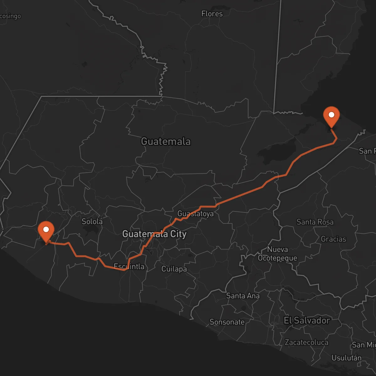 Ruta Puerto Barrios - Retalhuleu