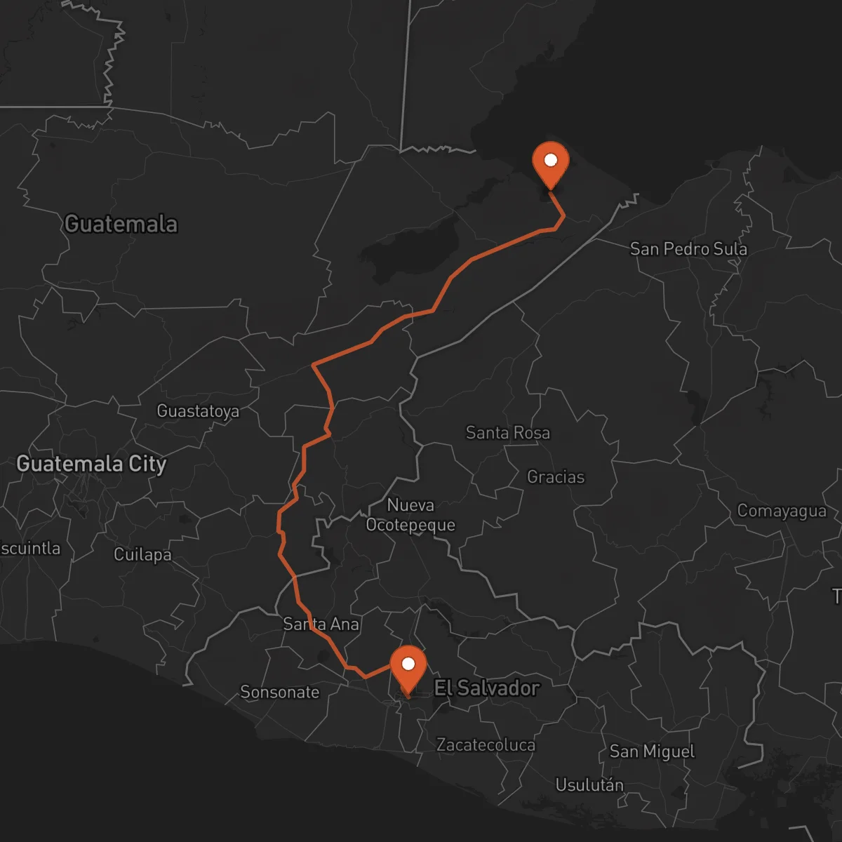Ruta San Salvador - Puerto Barrios
