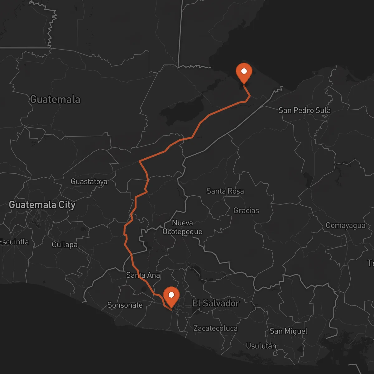 Ruta Puerto Barrios - Santa Tecla