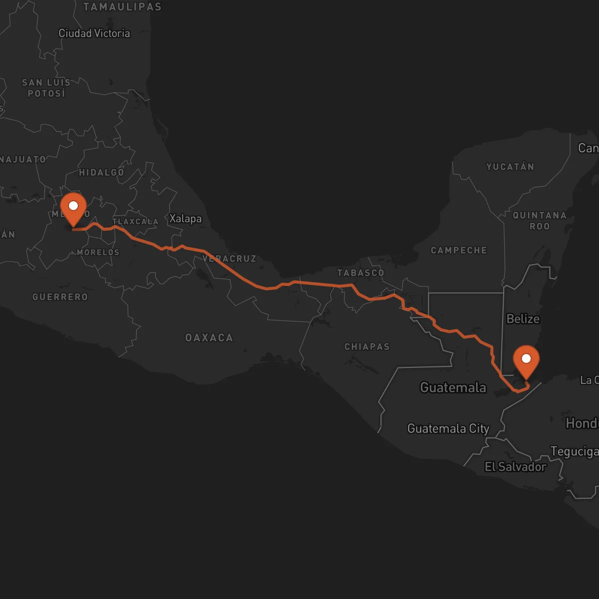 Ruta Toluca - Puerto Barrios