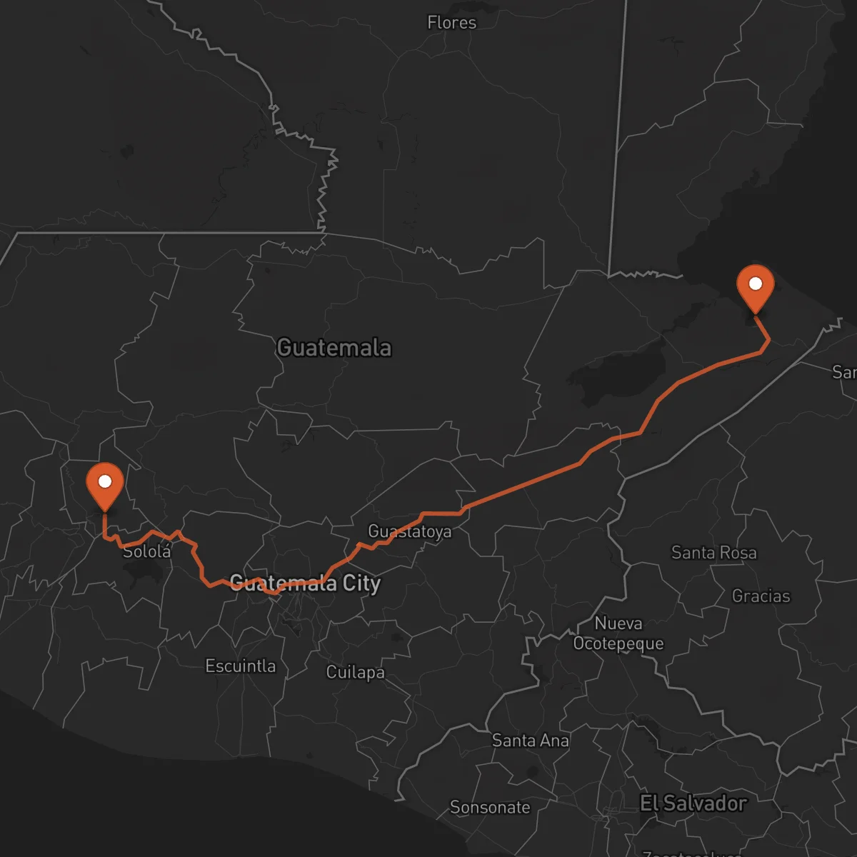 Ruta Totonicapán - Puerto Barrios