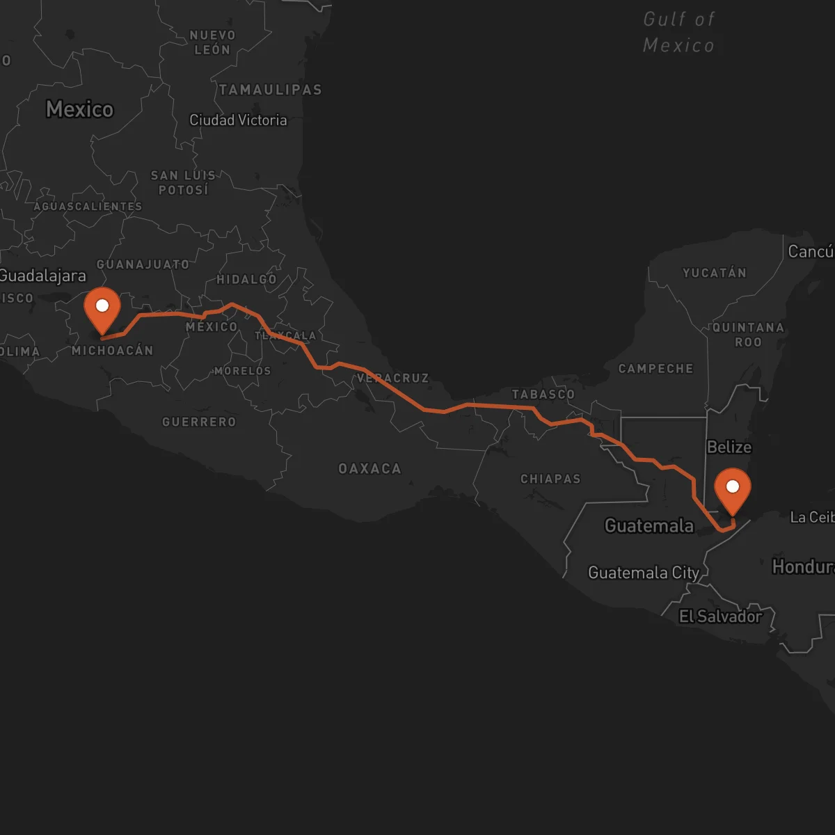 Ruta Uruapan - Puerto Barrios