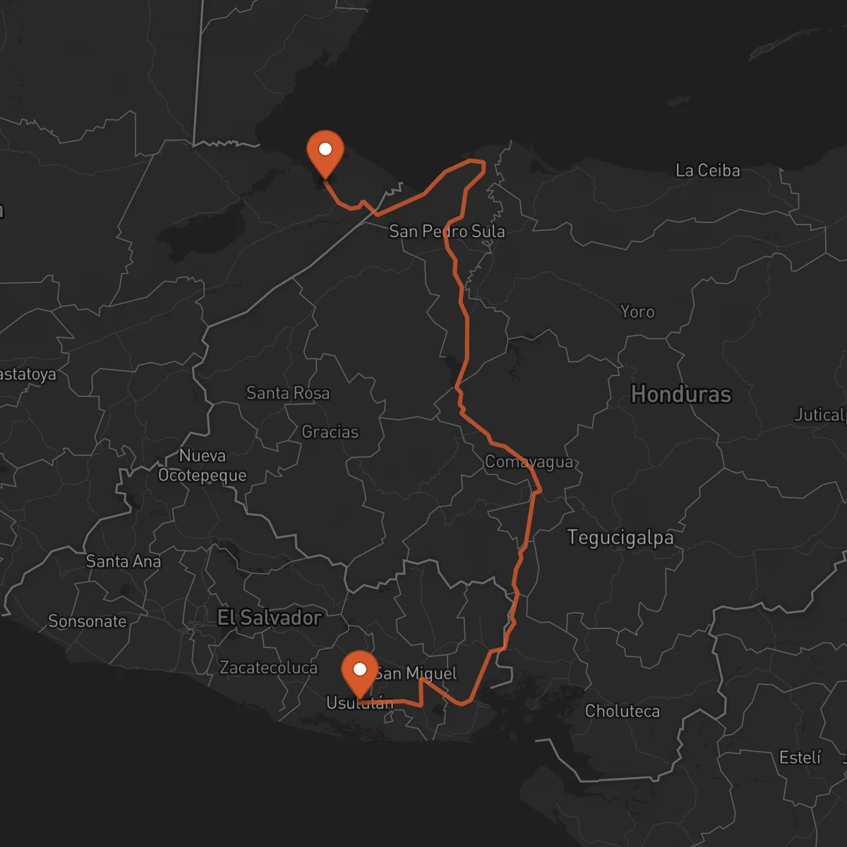 Ruta Usulután - Puerto Barrios
