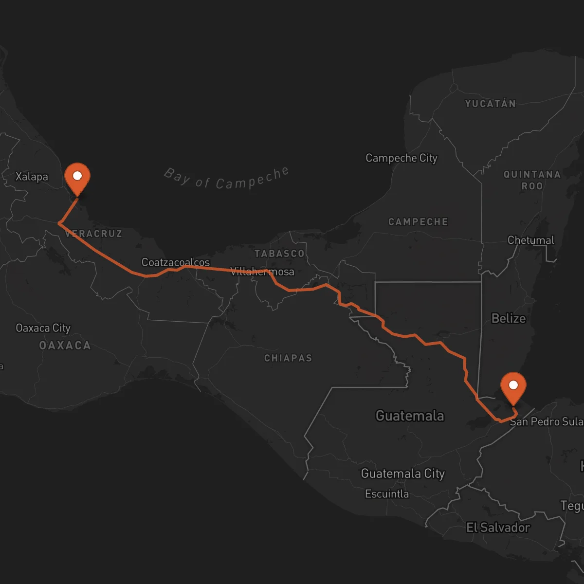 Ruta Veracruz - Puerto Barrios