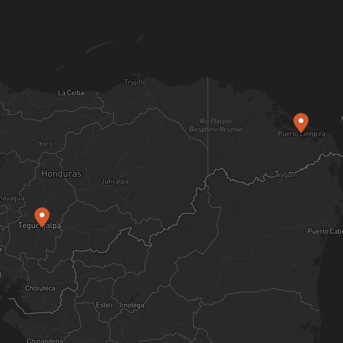 Ruta Puerto Lempira - Tegucigalpa
