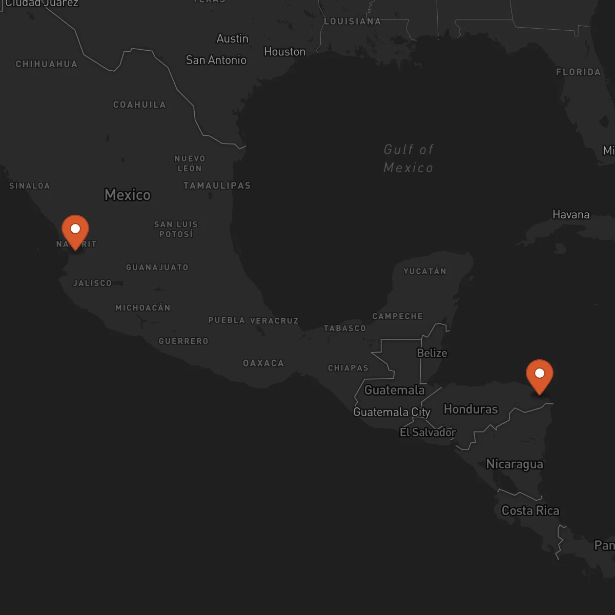 Ruta Tepic - Puerto Lempira