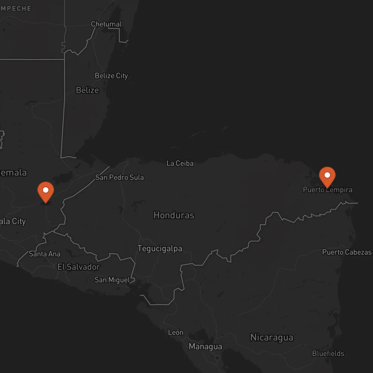 Ruta Puerto Lempira - Zacapa
