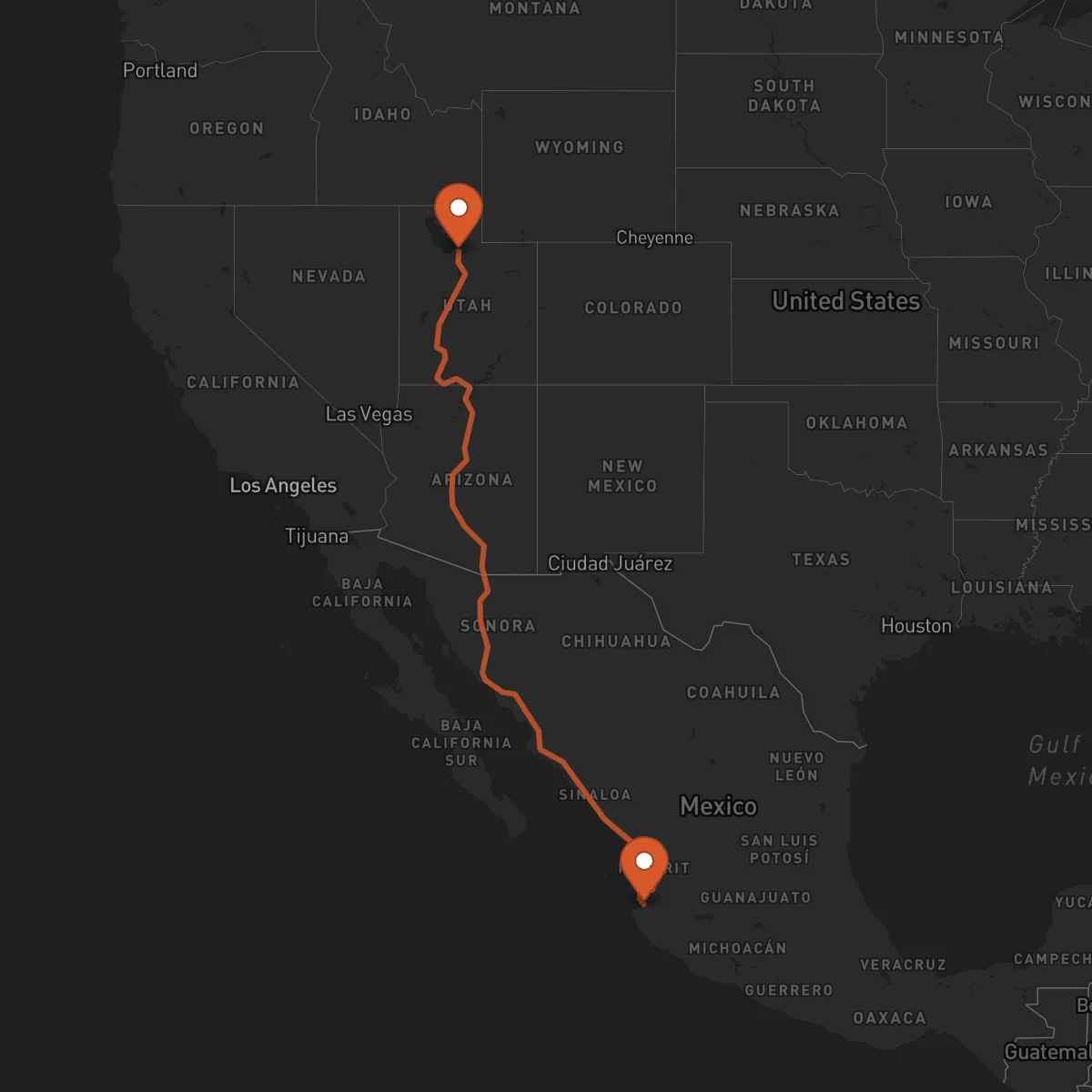 Ruta Puerto Vallarta - Salt Lake City