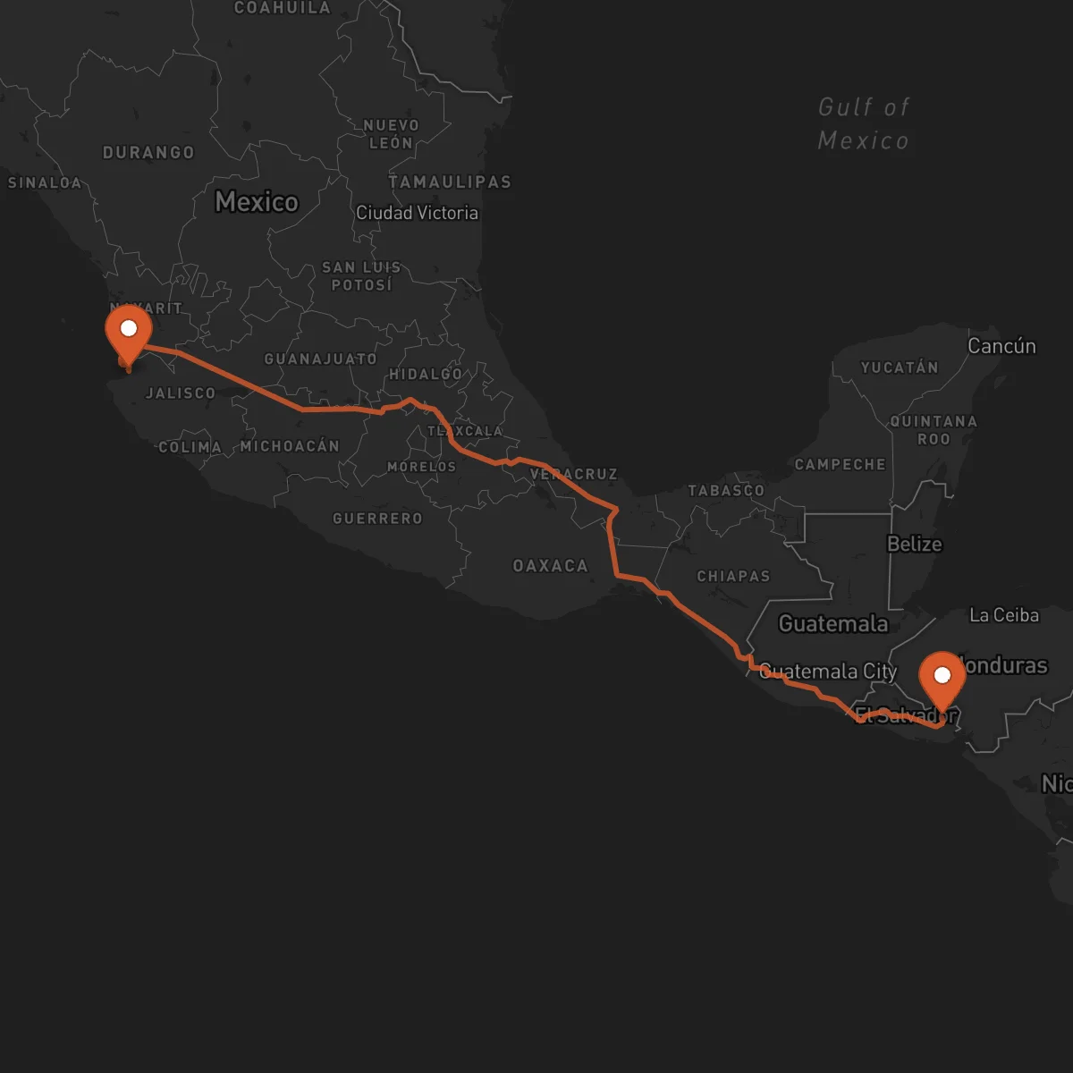 Ruta San Francisco Gotera - Puerto Vallarta