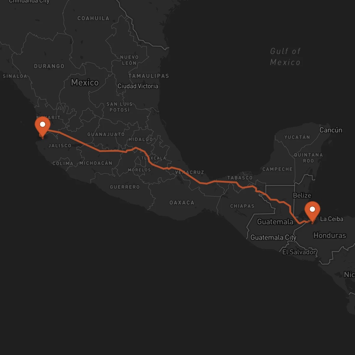 Ruta San Pedro Sula - Puerto Vallarta