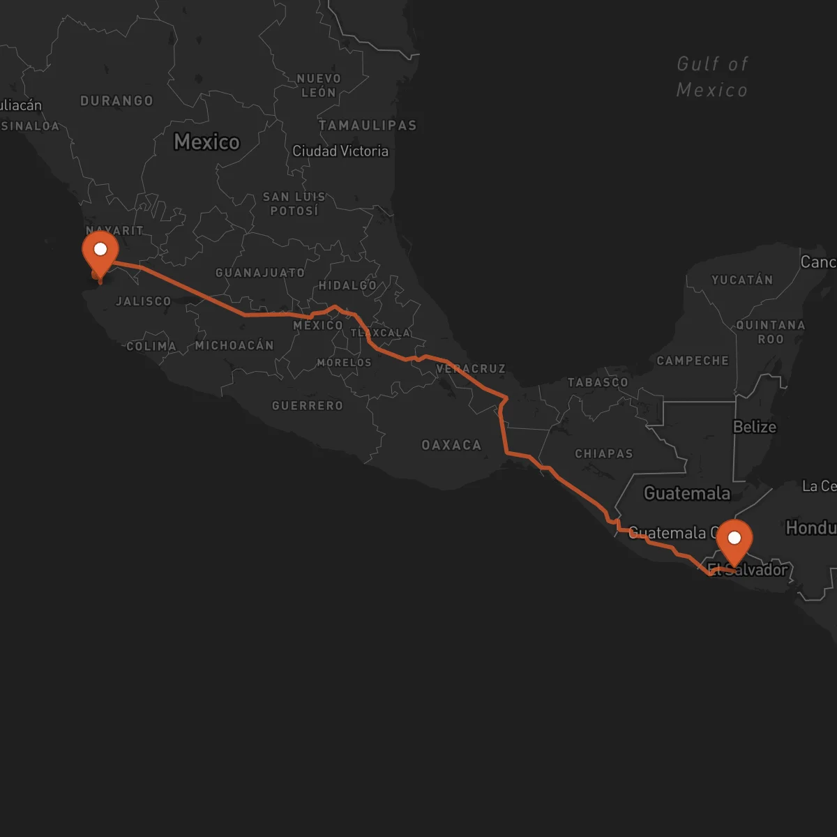 Ruta Puerto Vallarta - San Salvador