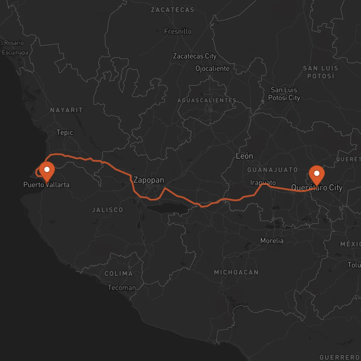 Ruta Querétaro - Puerto Vallarta